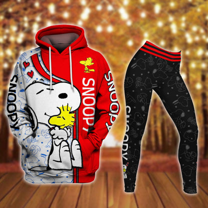 Animated Dog Pattern Hoodie And Leggings Set Hoodie And Leggings Set