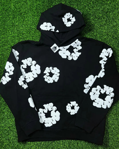 Floral Pattern Graphic Printed Hoodie