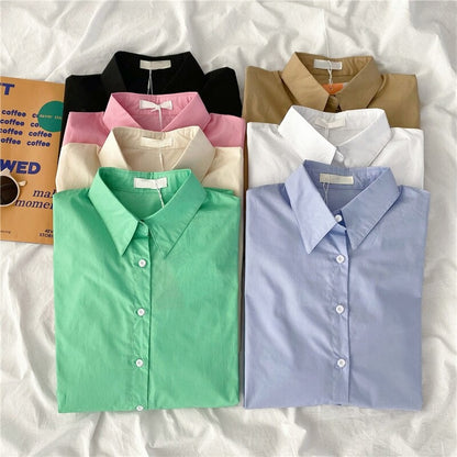 Retro Design Long-Sleeved Shirt Blouses For Women