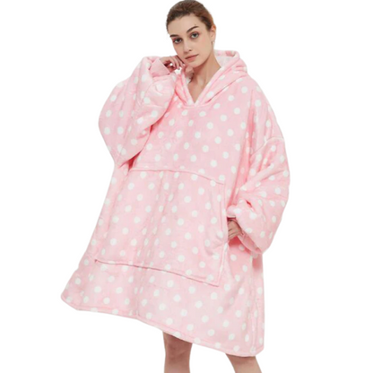 The Luminous Pattern Blanket Hoodie Pink Dots