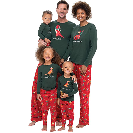 Family Christmas Dino Matching Set