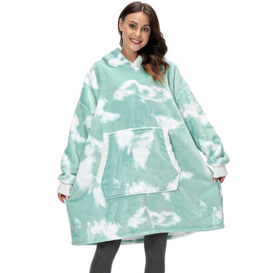 The Sweatshirt Tie Dye Blanket Hoodie Green