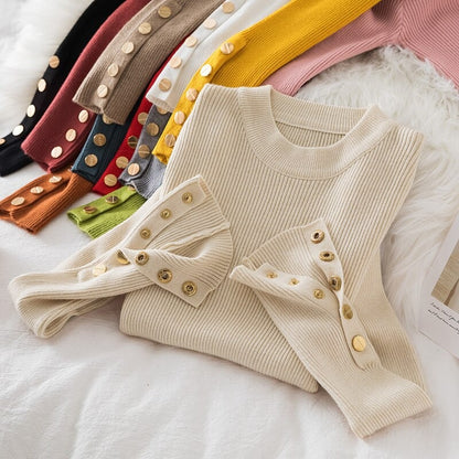 O-Neck Knitted Long Pullover For Women