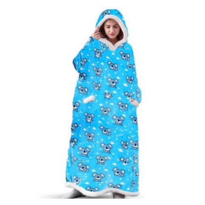 The Long Flannel Blanket Hoodie Oversized Wearable Blankets Koala