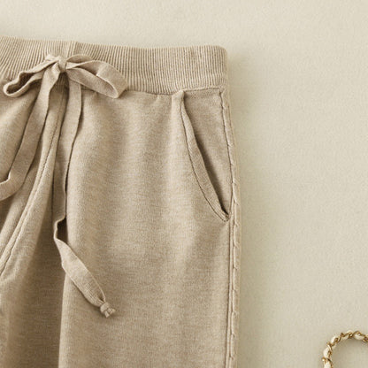 Women's Loose Elastic Waist Knitted Casual Harlan Long Pants