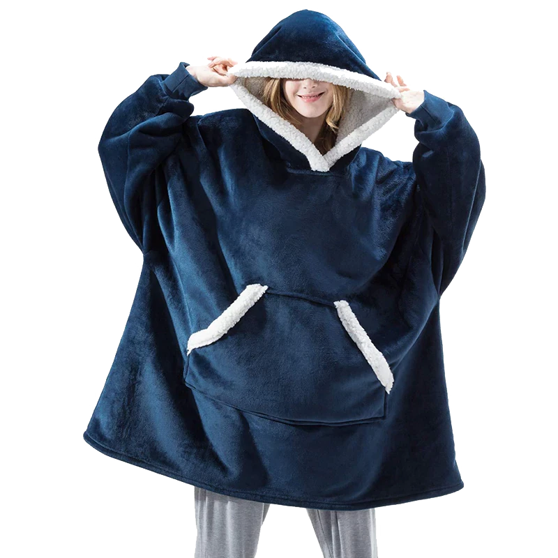 Blue Fleece Blanket Hoodie