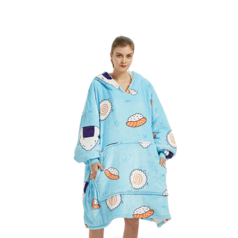 Sushi Luminous Pattern Blanket Hoodie