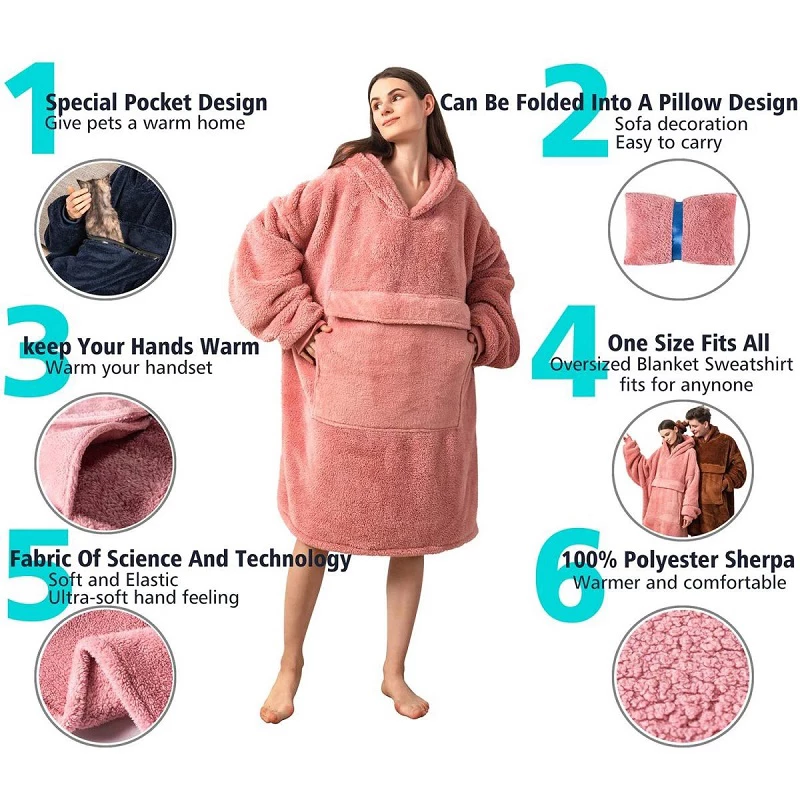 The Thick Winter Fleece Blanket Hoodie