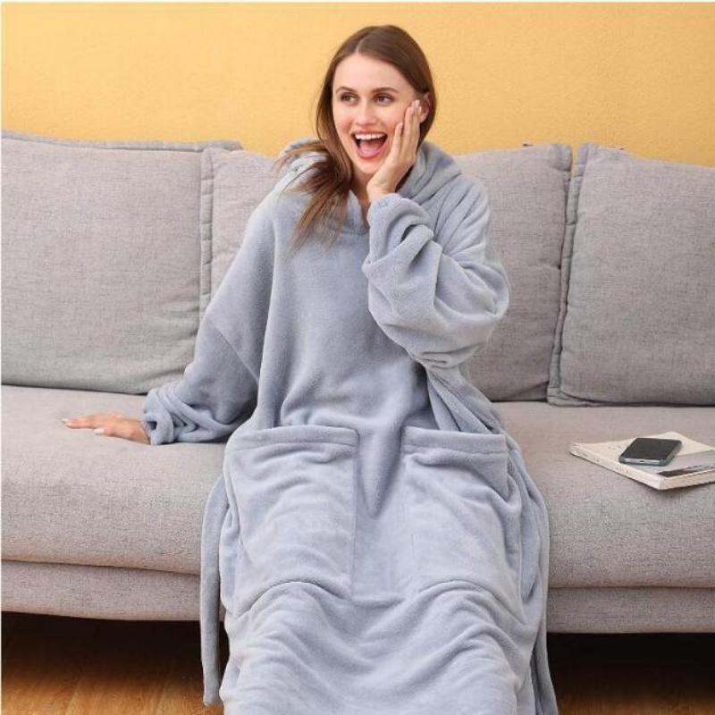Long and Soft Skyblue Robe Blanket
