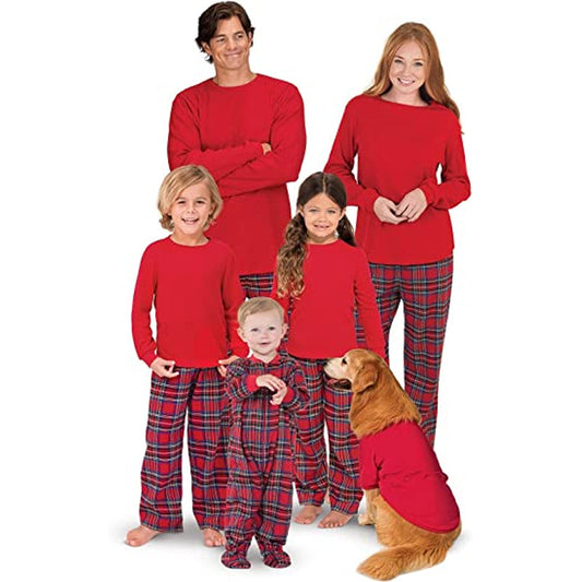 Christmas Plaid Pattern Family Sets