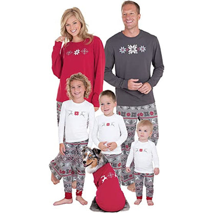 Christmas Round Collar Nordic Print Pajamas