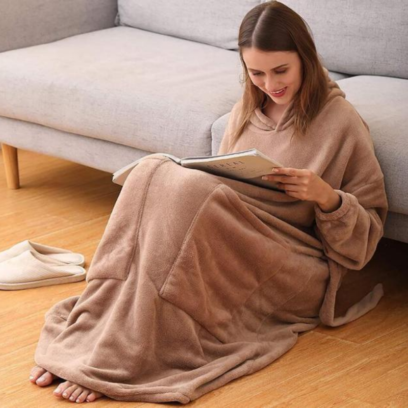 Long and Soft Brown Robe Blanket