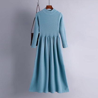 Thick Warm Long Midi A-Line Knitted Sweater Dress