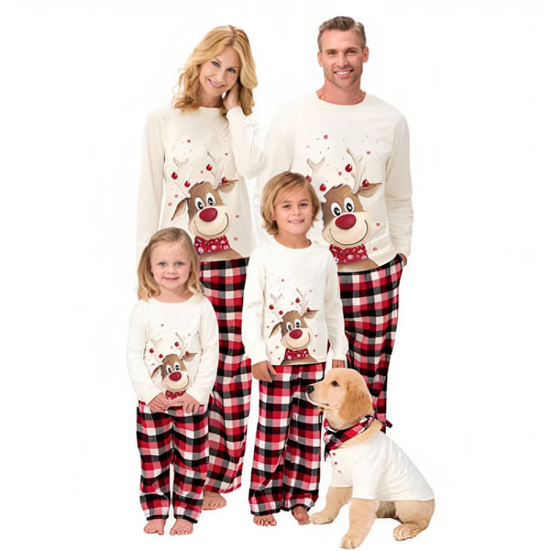 Christmas Reindeer Print Family Pajama Set