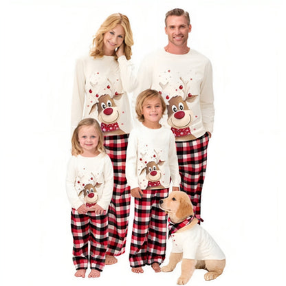 Christmas Reindeer Print Family Pajama Set Dogs