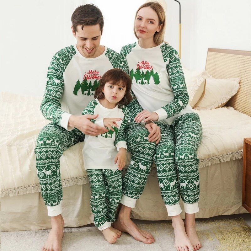 Elegant Festive Family Christmas Pajama Set