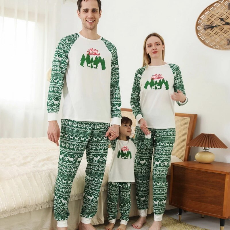 Elegant Festive Family Christmas Pajama Set