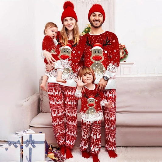 Christmas Deer Print Pajamas Sets