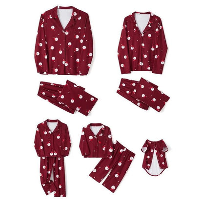 Festive Santa Claus Print Pajama Set