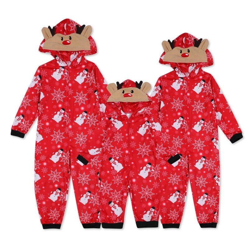 Jumpsuit Kigurumi Pajamas Red White