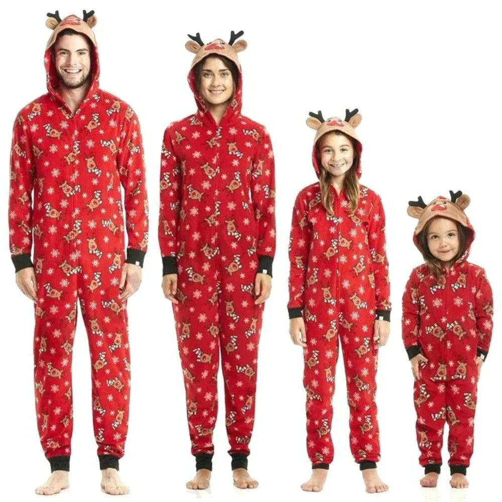 Christmas Reindeer Print Matching Family Outfits