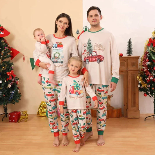 Christmas Cars Print Family Pajama Set