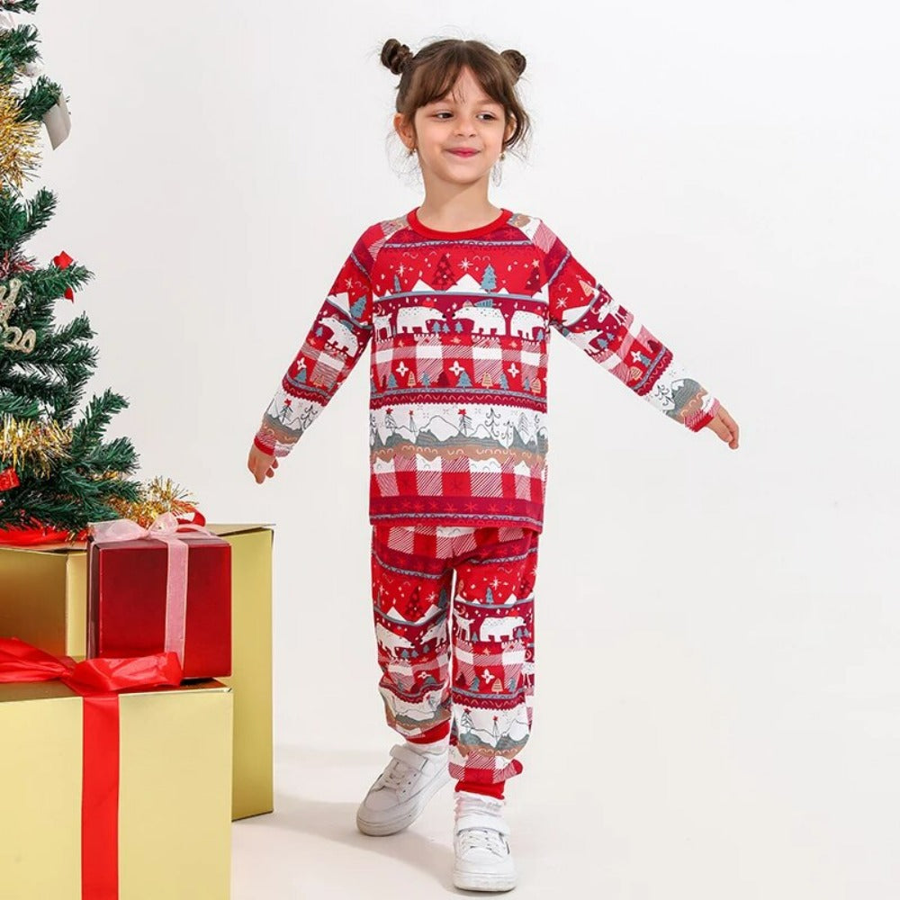 Christmas Festival Bear Family Matching Pajamas Kids