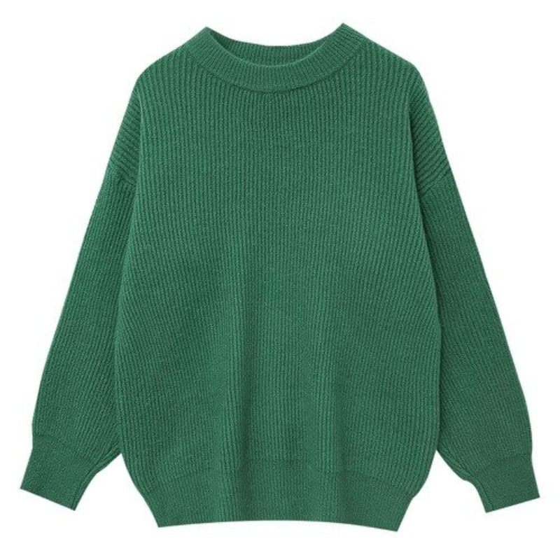 Cashmere Knitted Solid Long-Sleeved Pullover For Women