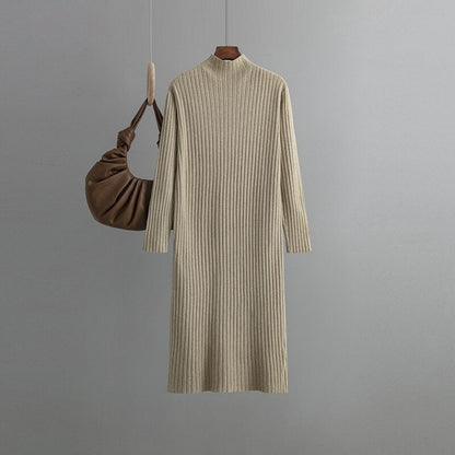 Turtleneck Tunic Knitted Slim Fit Sweater Dress