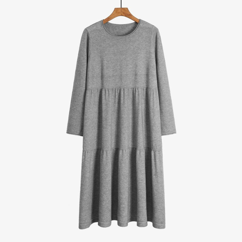 Thick Warm O-Neck Long Knit Sweater Dress For Women