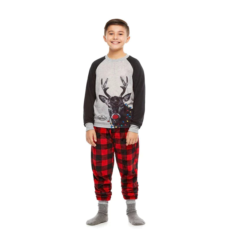 Festive Santa Christmas Deer Pajama Set