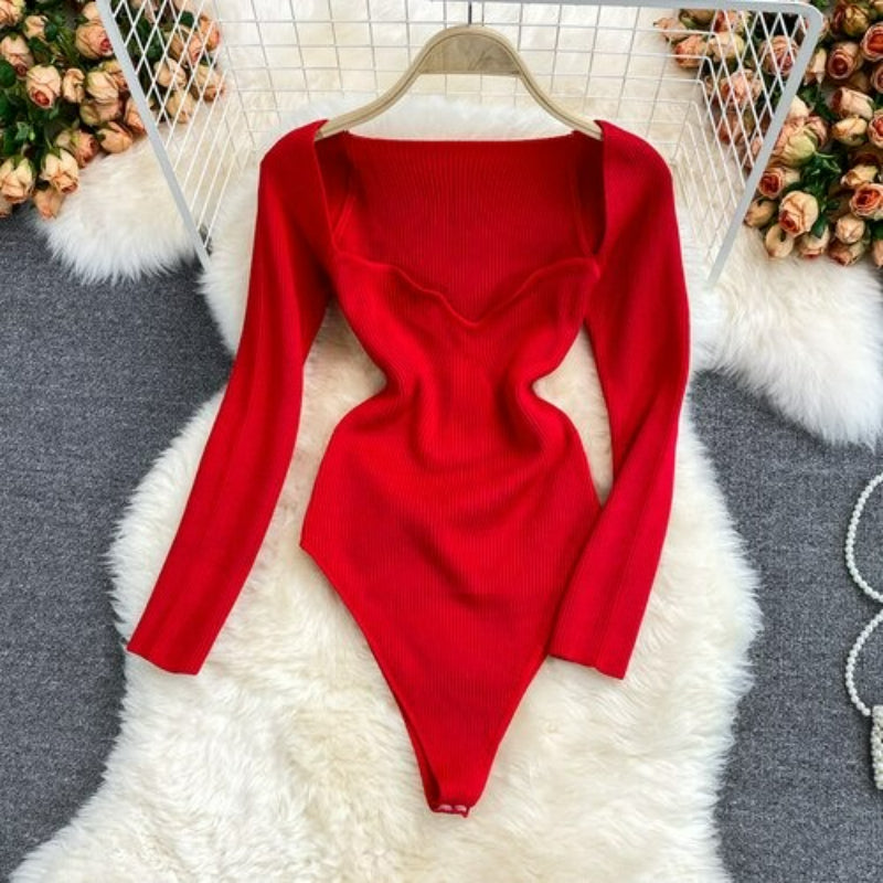 Women's Slim Fit Short-Sleeved Knitted Jumpsuit