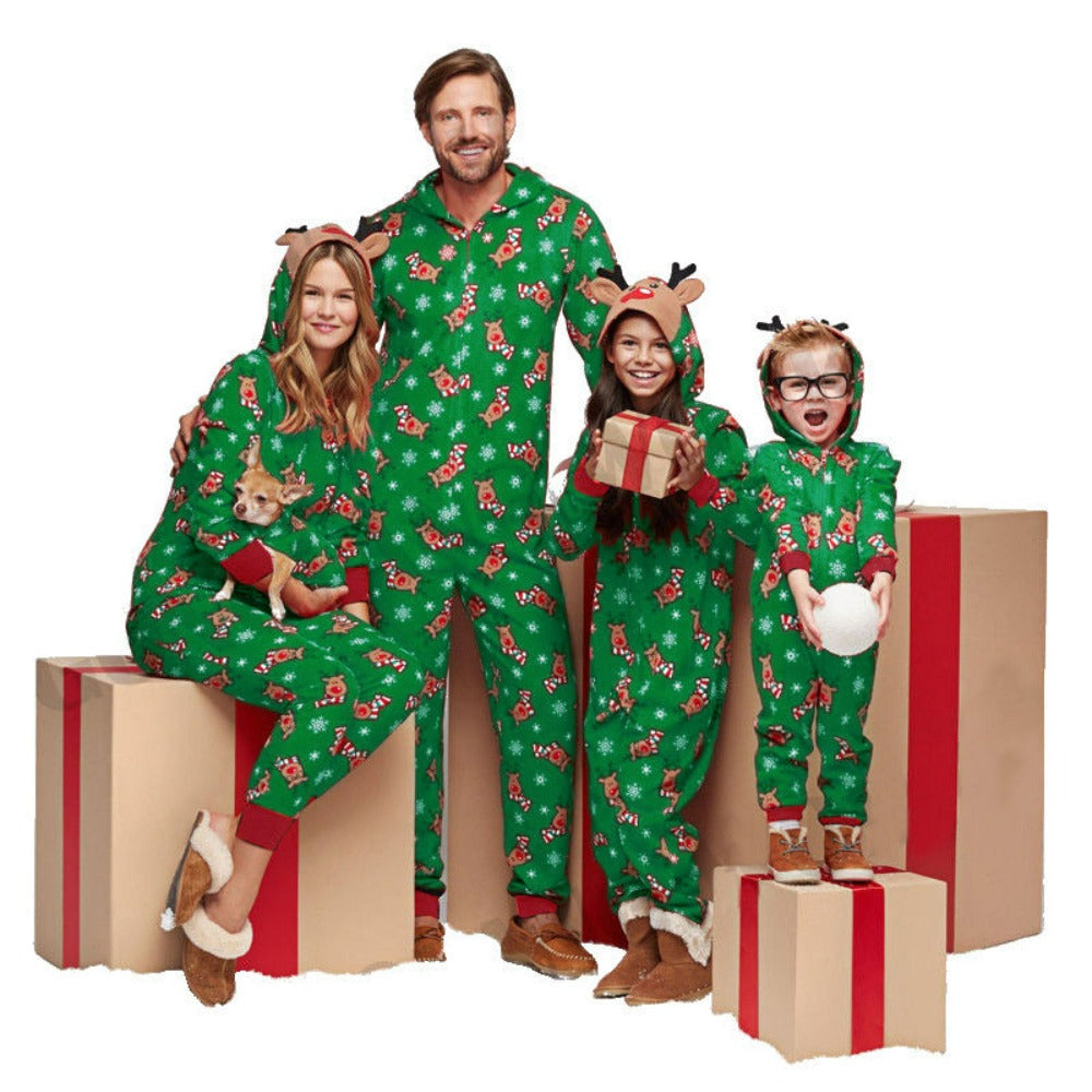 Christmas Funny Reindeer Print Matching Outfits