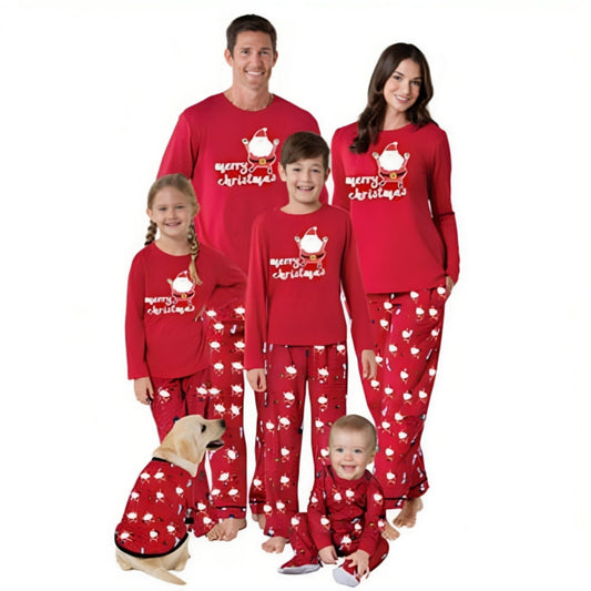 Merry Santa Print Pattern Pajama Set