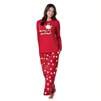 Merry Santa Print Pattern Pajama Set