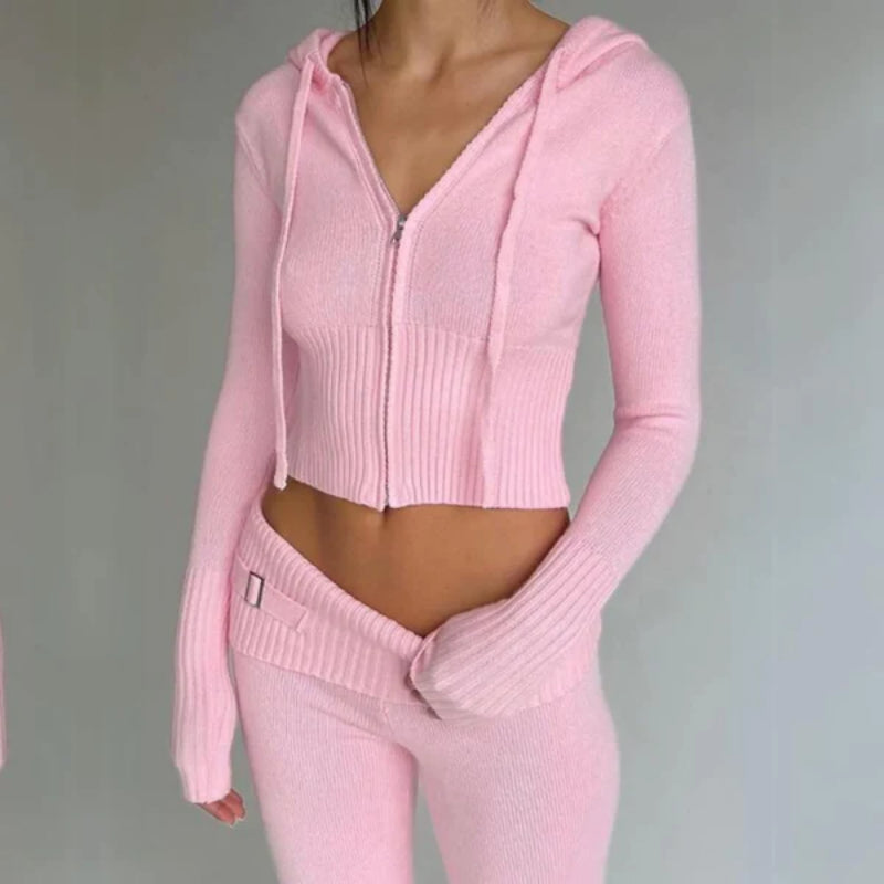 Two Piece Sweatsuit Set Pink