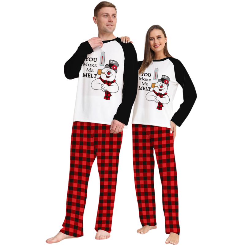 Melting Snow Print Pattern Matching Pajama Set