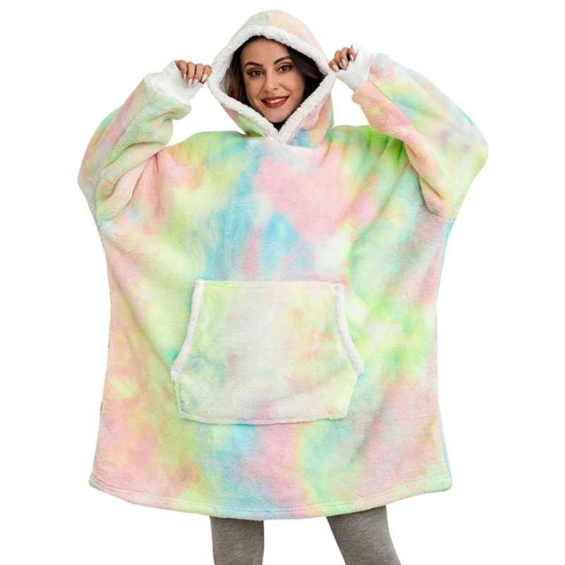 The Sweatshirt Tie Dye Blanket Hoodie Multicolor