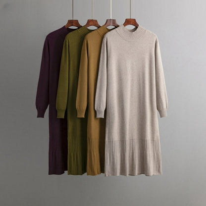 Oversized Loose Casual Knitted Pullover Sweater Dress