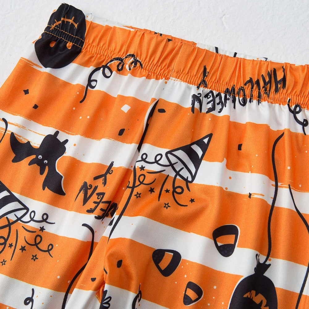Monster Pumpkin Print Matching Pajama Sets