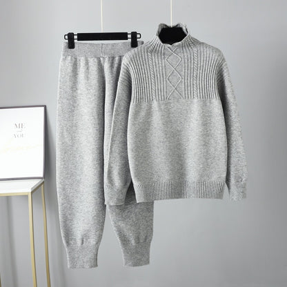 Oversized Two-Piece Knitted Thick Set