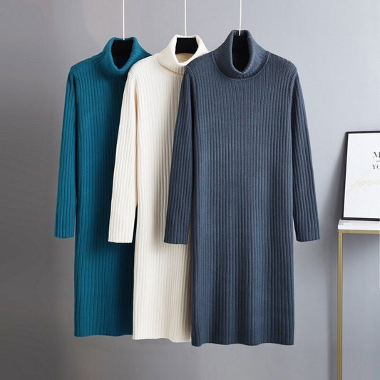 Warm Soft Thick Turtleneck Sweater Dress For Women