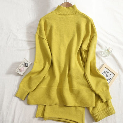 Oversize Loose Drop Sleeve Cashmere Sweater Tracksuits