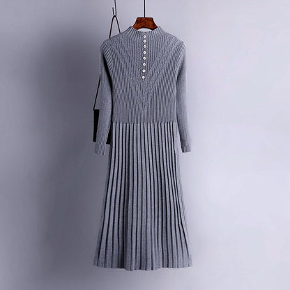 Thickened Straight Woolen Long Knitted Sweater Dress