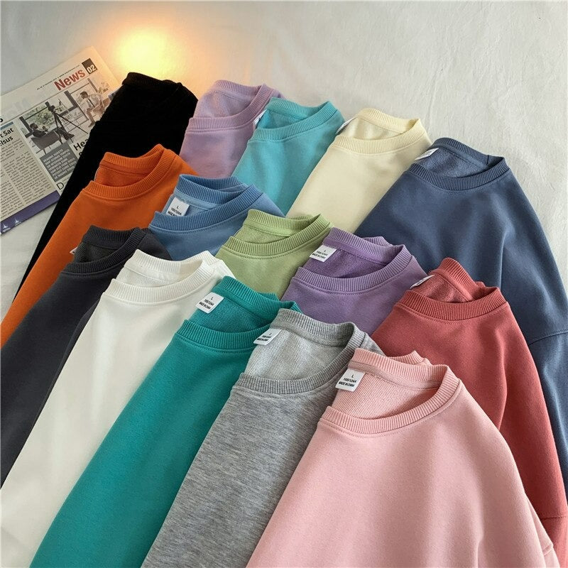 Women's Solid Color Loose Fit Sweatshirt