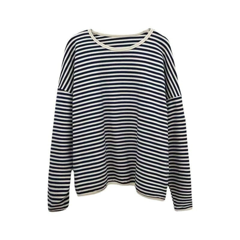 Long Sleeved Striped Sweatshirt For Women