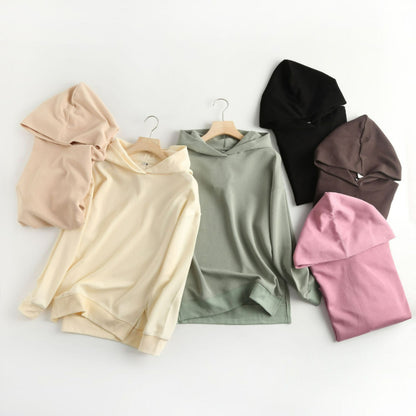 Solid Color Hooded Pullover for Women