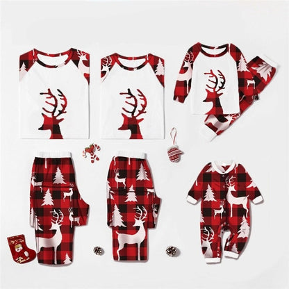 Christmas Cartoon Deer Family Pajama Set