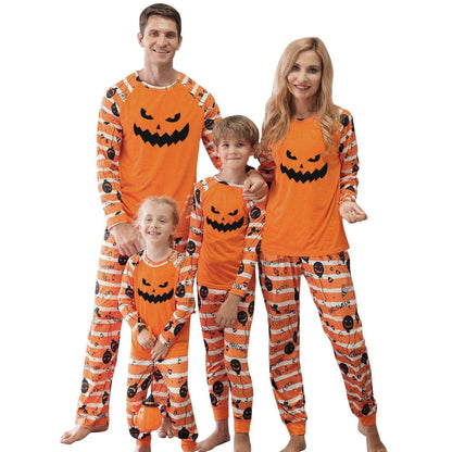 Printed Scary Pumpkin Family Matching Set Baby