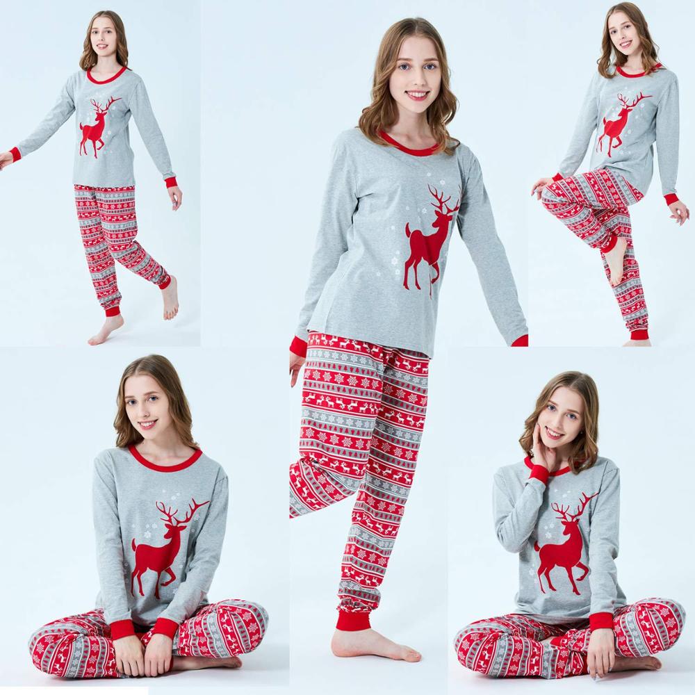 Festive Reindeer Romper Matching Pajamas Family Set